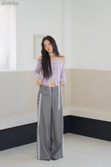 side lace wide slacks