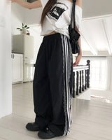Ruffy Lace Track Nylon Pants