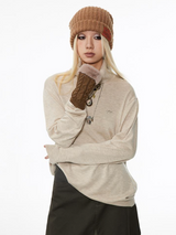 High-neck base layer wool sweater, inner wear knitted sweater