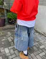 Big Cargo Wide Denim Shorts