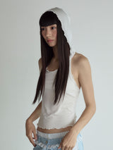Hood Sleeveless Top_White