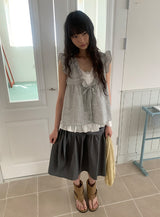 Dunkey Shirring Wrap Midi Skirt