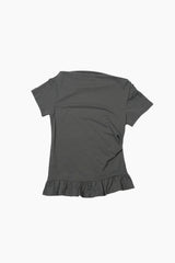 ドレープフリルスリムTシャツ