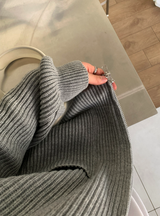 Mirei Two-way Pocket Acrylic Knitted Zip-Up Cardigan