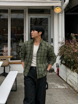 Enter checkered cropped shirt