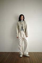Boucle wool cardigan, Oatmeal