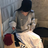 [BELLIDE MADE] キンシャモヘアVネックルーズフィットニット
