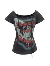 Emoha バタフライスリーブ半袖Tシャツ