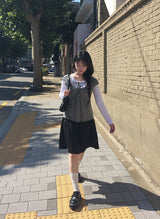コル シャーリング ストラップ ショート スリーブ Tシャツ