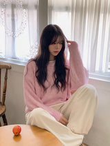 #コジーヘアリーパステルウールルーズフィットニット (5color)