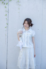wing frill blouse(WHITE)
