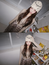 Knit Flower Bucket Beanie