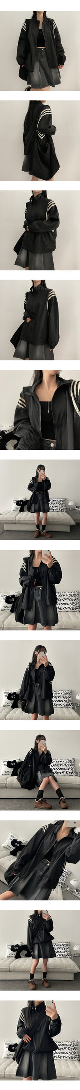 Flo high-neck string coloring nylon summer windbreaker