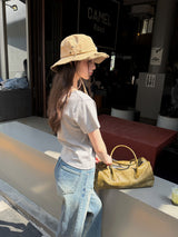 [ORIGINAL] Circle Row Leather Boston Bag