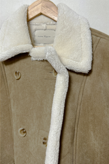 (100% SHEEPSKIN🐑🤎) 2 COLORS キュートフェミニンバターセミショートマウンテンコート