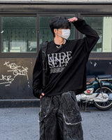 ヒドシックオーバーサイズニットロングスリーブTシャツ
