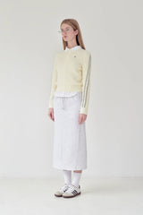 KIRSH PLAIN LINE POINT CABLE KNIT - IVORY  
