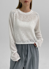 [MADE] Bessian Summer Knit Feel Crop Long Sleeve T-shirt