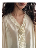 Romantic Rose Pleated Blouse – Perfect for Wedding Guest Outfits