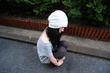 flower button beanie