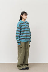 Sage Button Collar Knit
