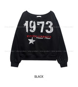 Benki Vintage One-Shoulder Sweatshirt