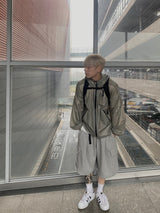 メッシュジッパーナイロンハーフパンツ 2C