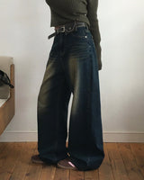 セイムデイシッピング [New Spring Product 10%] [BELLIDE MADE] オーシャンワイドデニムパンツ