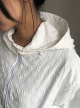 Copper Flower Embossed String Hood Jacket