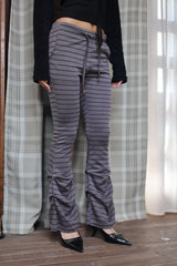 two tuk stripe pants_brown