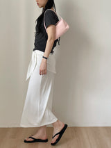 [Scarf SET] Pleated H-Line Long Skirt