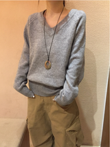 セイヤルーズフィットVネックカラーニット（6c）