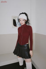 leather pleated pants mini skirt