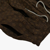 flower turn-up shorts_brown