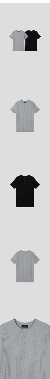 [S/S] High ribbed henry neck half knit(3color)