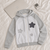 スターパッチ フーディー⭐ キッチュルック スターモチーフ ラグラン ジップアップ (4 colors)