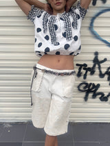 UnsocialNight beige lace three-piece pants