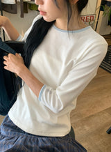26SS★ [BAONHAUS] Ketron Color Matching Three Quarter Tee