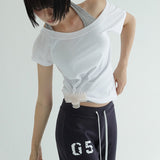 [Conir] Boat Neck Raglan Short-Sleeve T-Shirt - 3 Colors