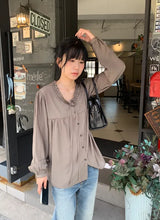 26FW★ [BAONHAUS] Muon Shirring Ribbon Blouse