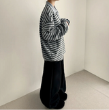 Terry Fleece side pin tuck incision string wide pants