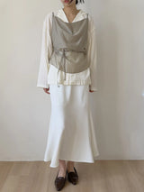 Draped Tencel See-through Bustier