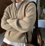 All Day High Neck Modal Semi-Zip-Up Knit