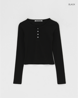 [MADE] Chikapo Henley Neck V-neck Long Sleeve T-shirt