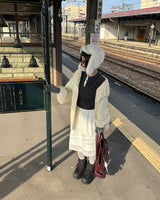 [Handmade] Wool knit zip-up jacket