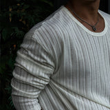 [HFORUS MADE]Forus Knitted pleats U - kneck long sleeves