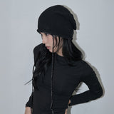 ロングストリングメッシュビーニー (BLACK)