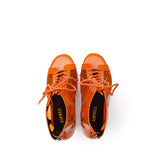 シースルーパテントコンビネーションオープントゥヒール(Orange)