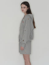 Studded set zip up hoodie - Grey