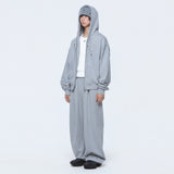 (DUC) Eyelet Stud Hoodie Zip-up Gray